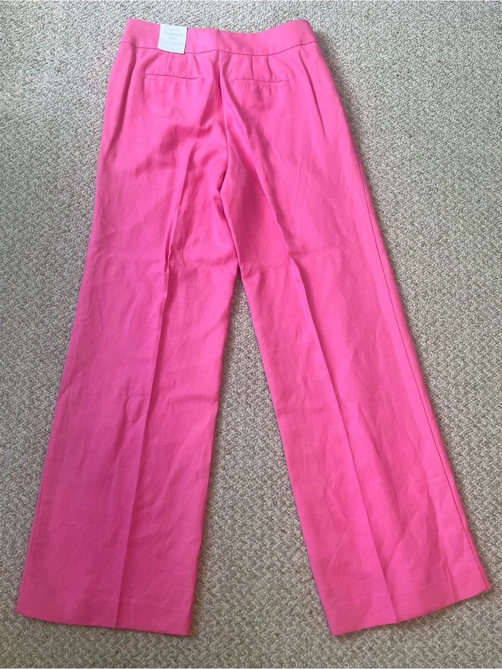NWT Talbots Greenwich Pants Pink Geranium Linen Blend Wide Leg High Waist 4